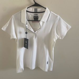 NWT WHITE ADIDAS POLO